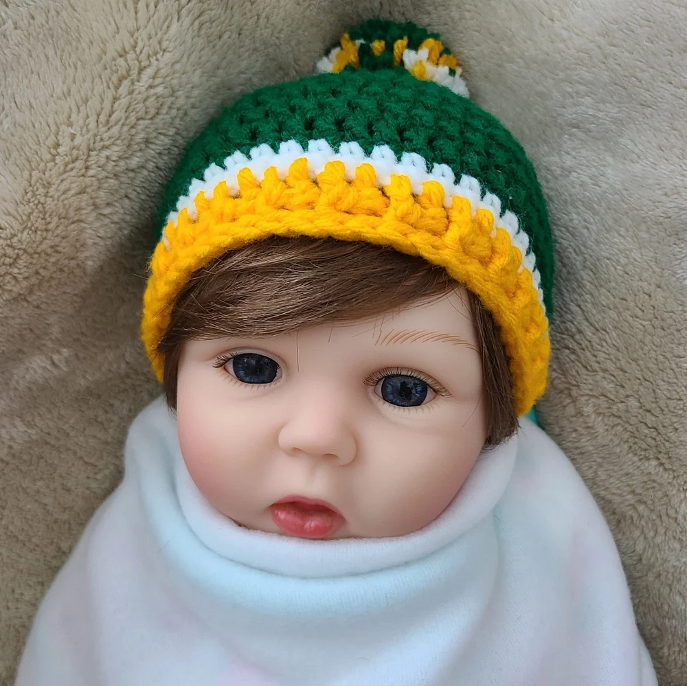 Crochet Packers Inspired Beanie, Green Bay Packers Baby Beanie, Football Hat